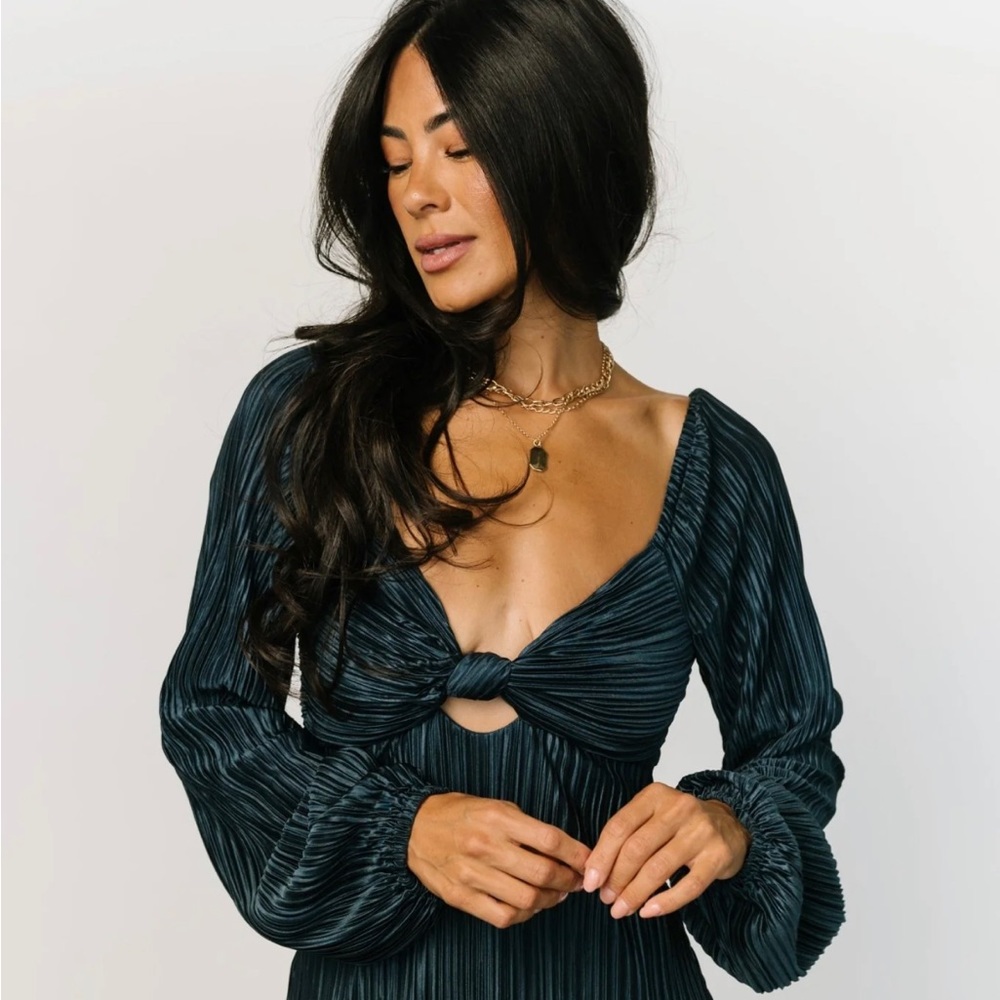Baltic Born Amani Pleated Midi Dress in Peacock